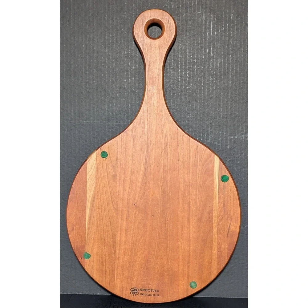 Vintage Spectra State College PA Teak Appetizer Serving Paddle/Cutting Board‎